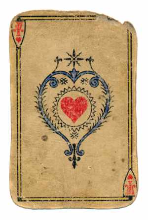 Antique paper playing card