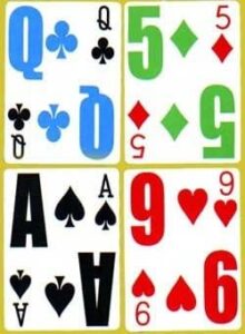 Sample of 4 E-Z see Lo Vision Playing Cards