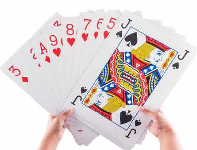 Super Z Giant Jumbo Playing Cards held by two hands