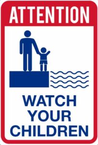 Pool safety sign - Watch your children